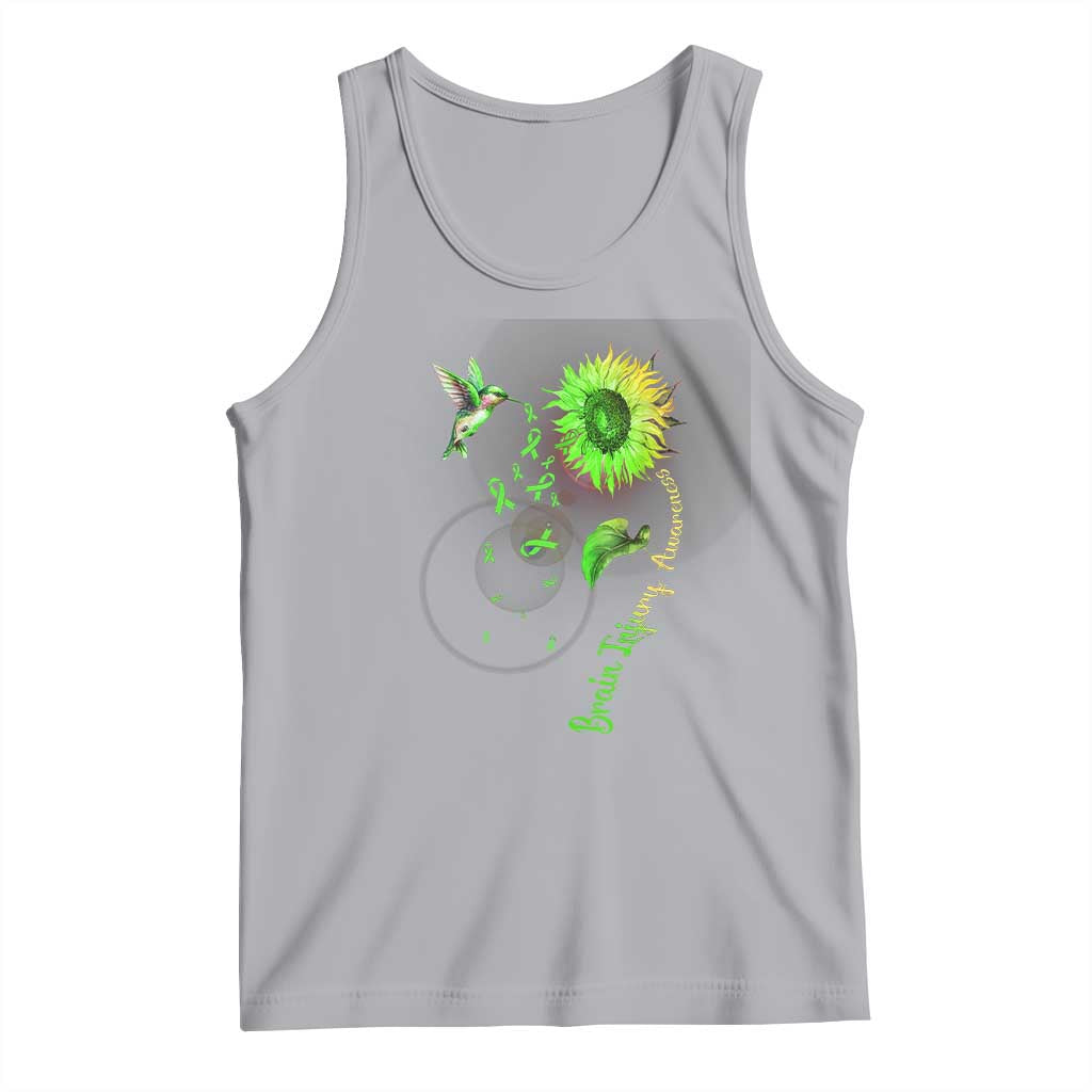 Traumatic Brain Injury Awareness Tank Top Sunflower Hummingbird