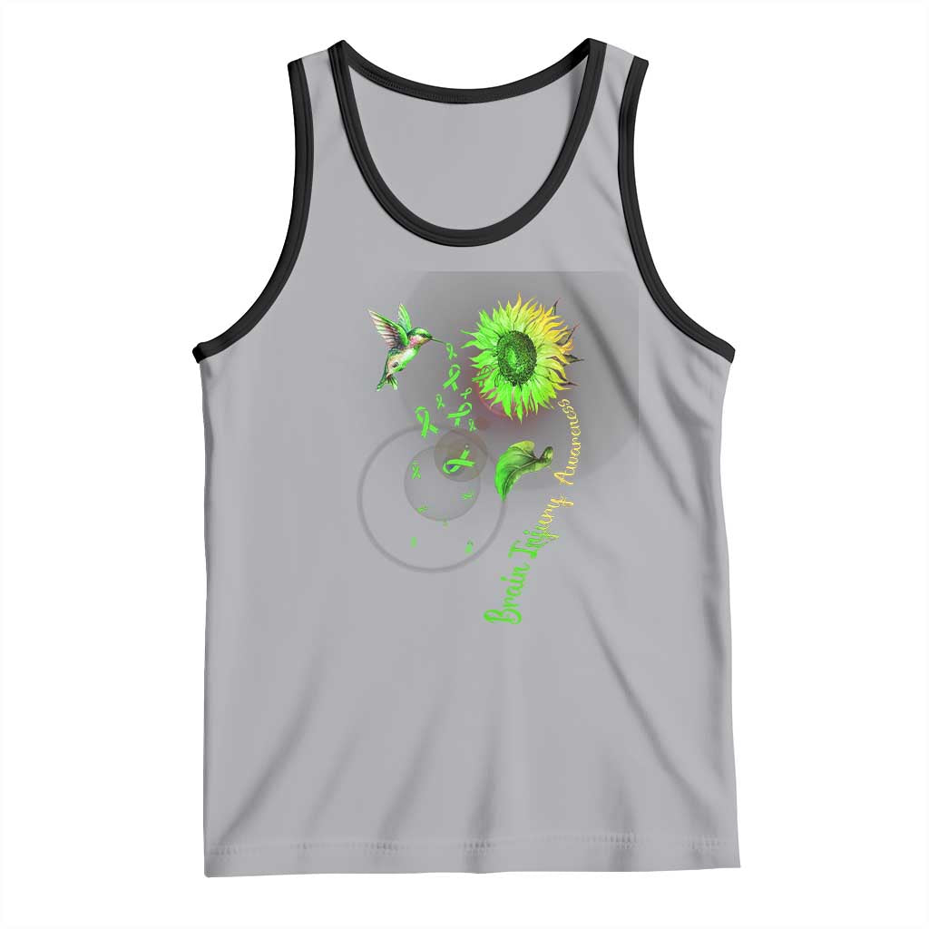 Traumatic Brain Injury Awareness Tank Top Sunflower Hummingbird