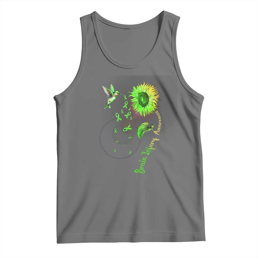Traumatic Brain Injury Awareness Tank Top Sunflower Hummingbird