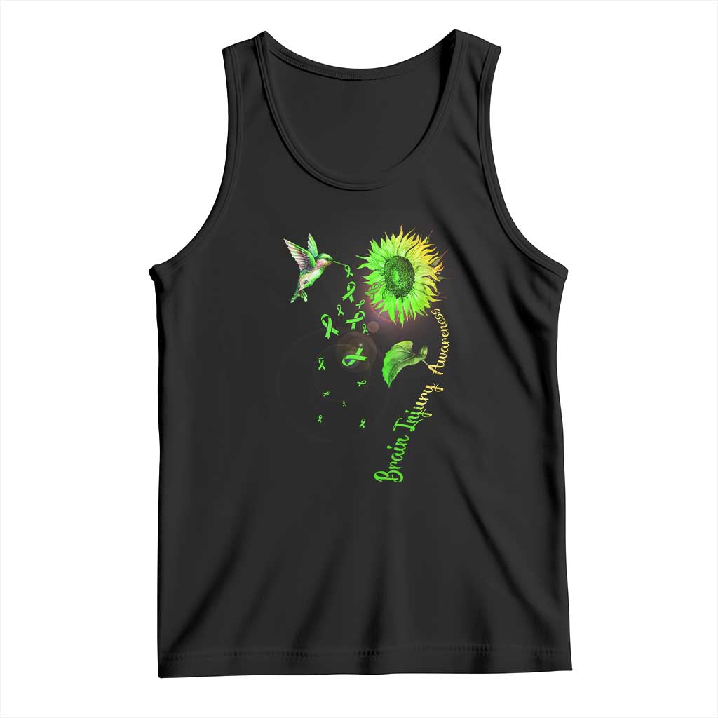 Traumatic Brain Injury Awareness Tank Top Sunflower Hummingbird
