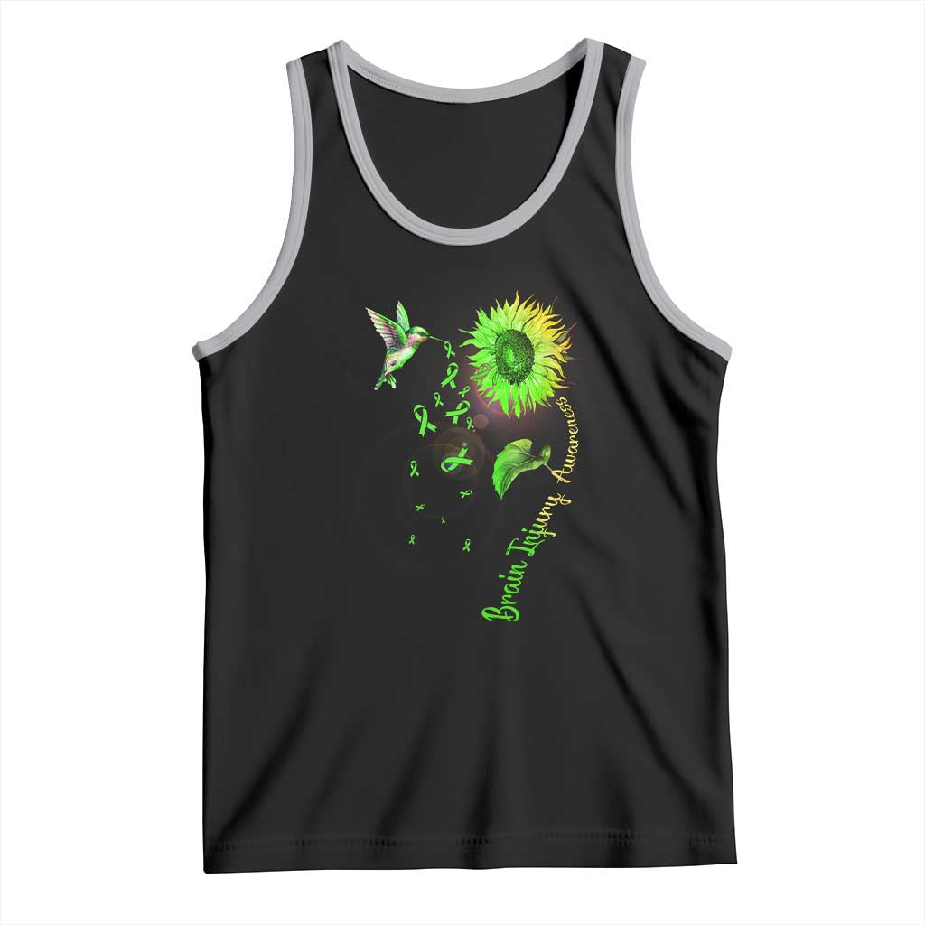 Traumatic Brain Injury Awareness Tank Top Sunflower Hummingbird