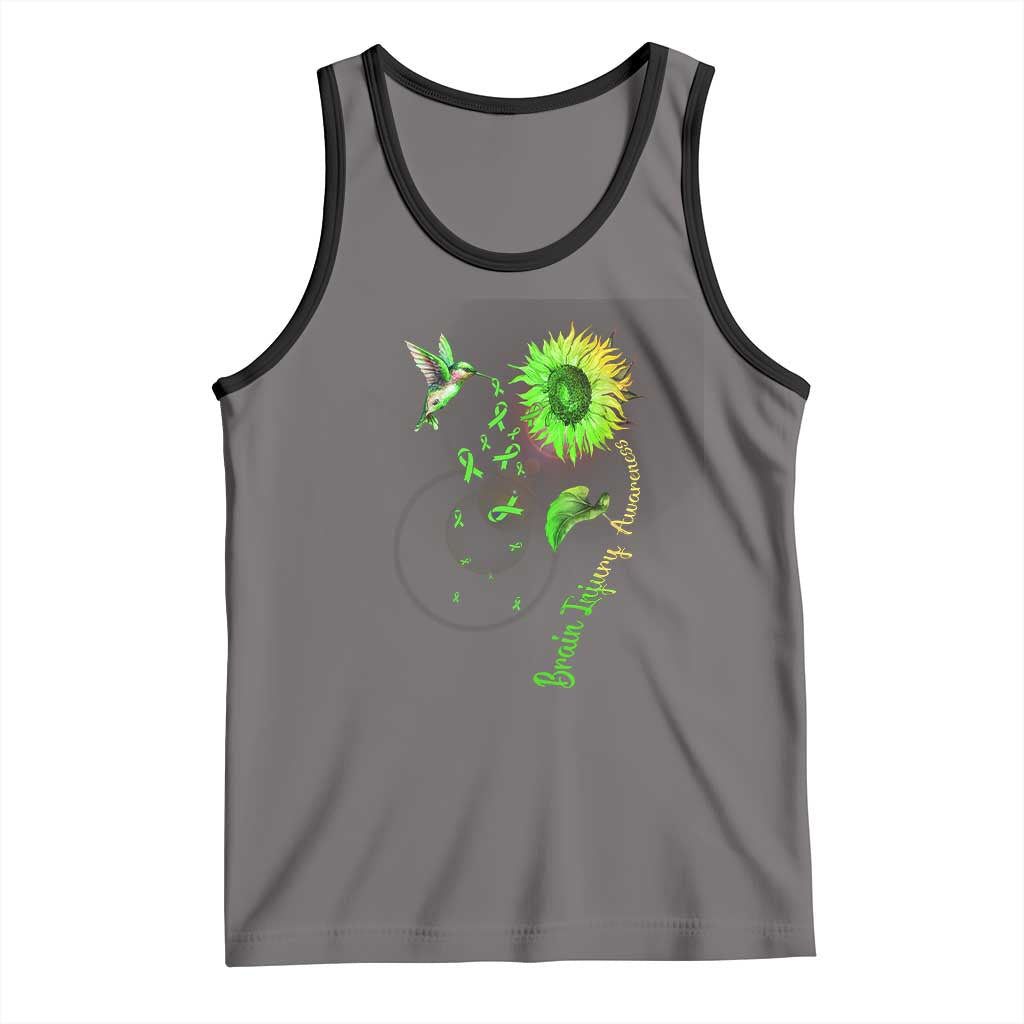Traumatic Brain Injury Awareness Tank Top Sunflower Hummingbird