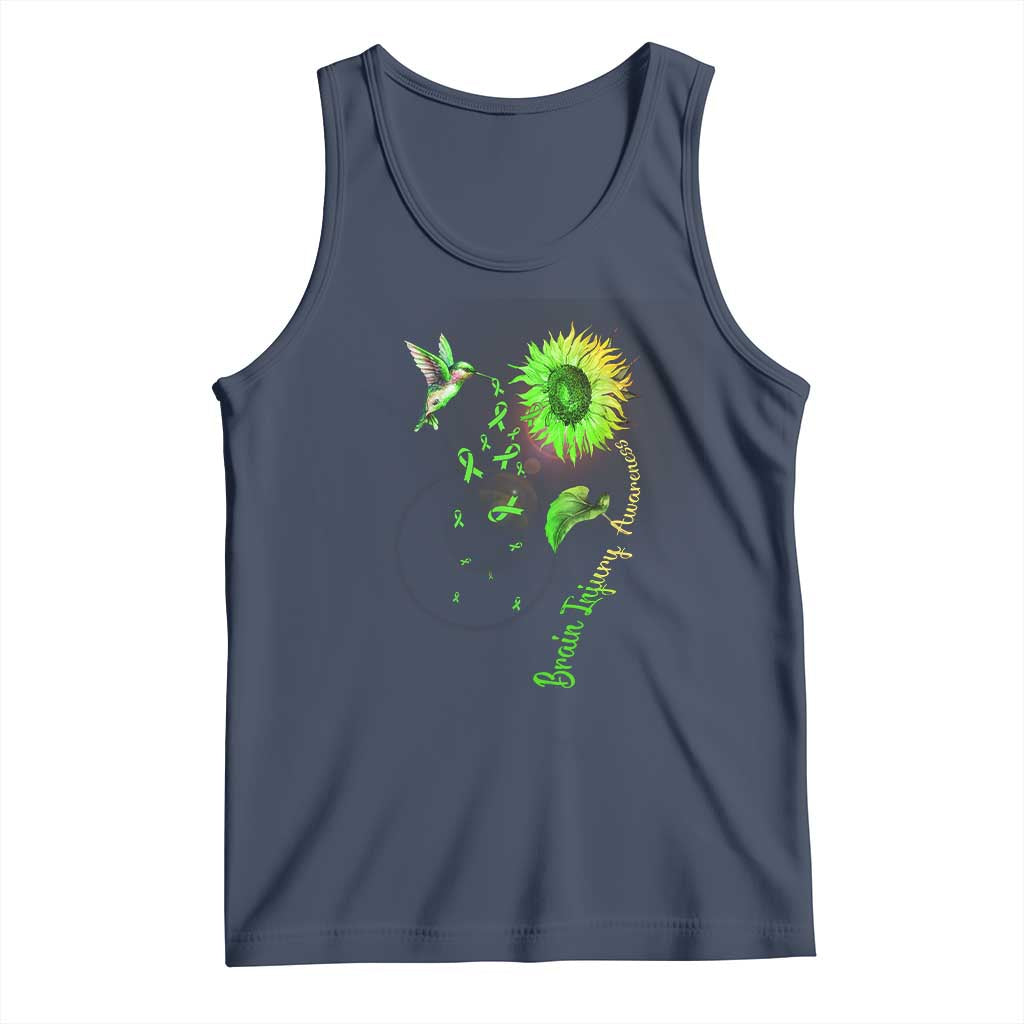 Traumatic Brain Injury Awareness Tank Top Sunflower Hummingbird
