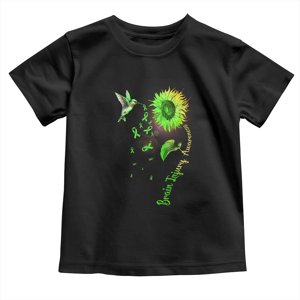 Traumatic Brain Injury Awareness Toddler T Shirt Sunflower Hummingbird