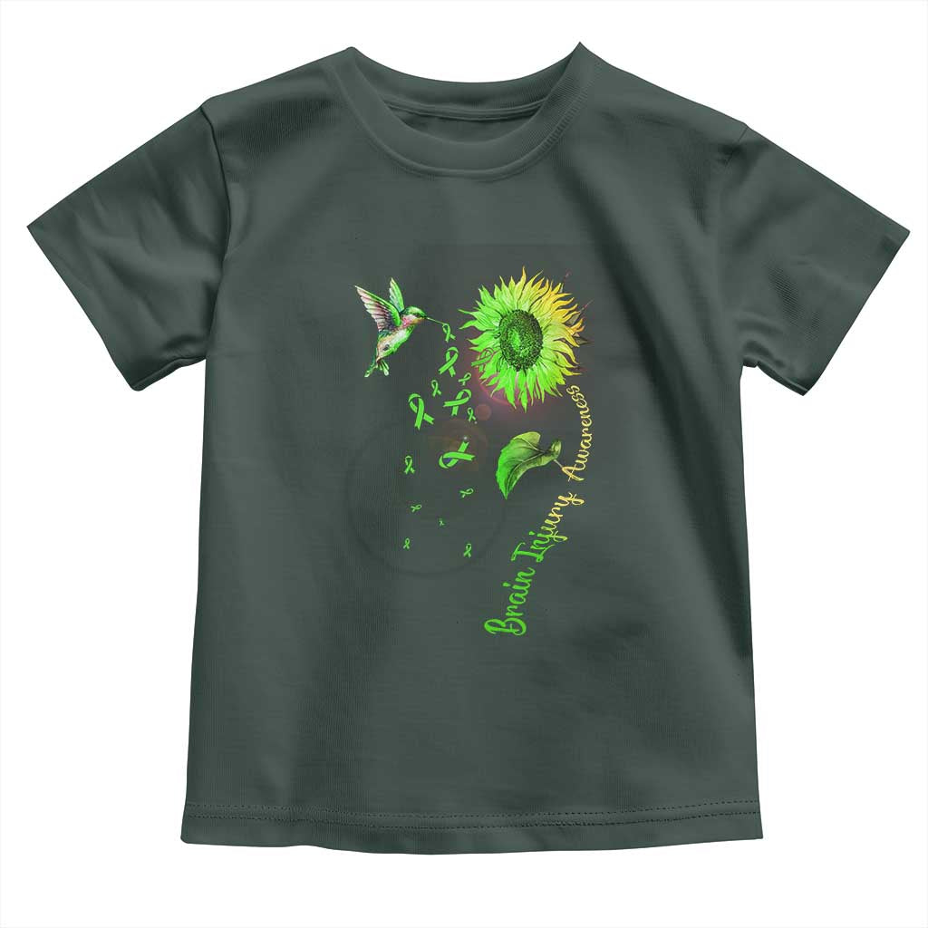 Traumatic Brain Injury Awareness Toddler T Shirt Sunflower Hummingbird