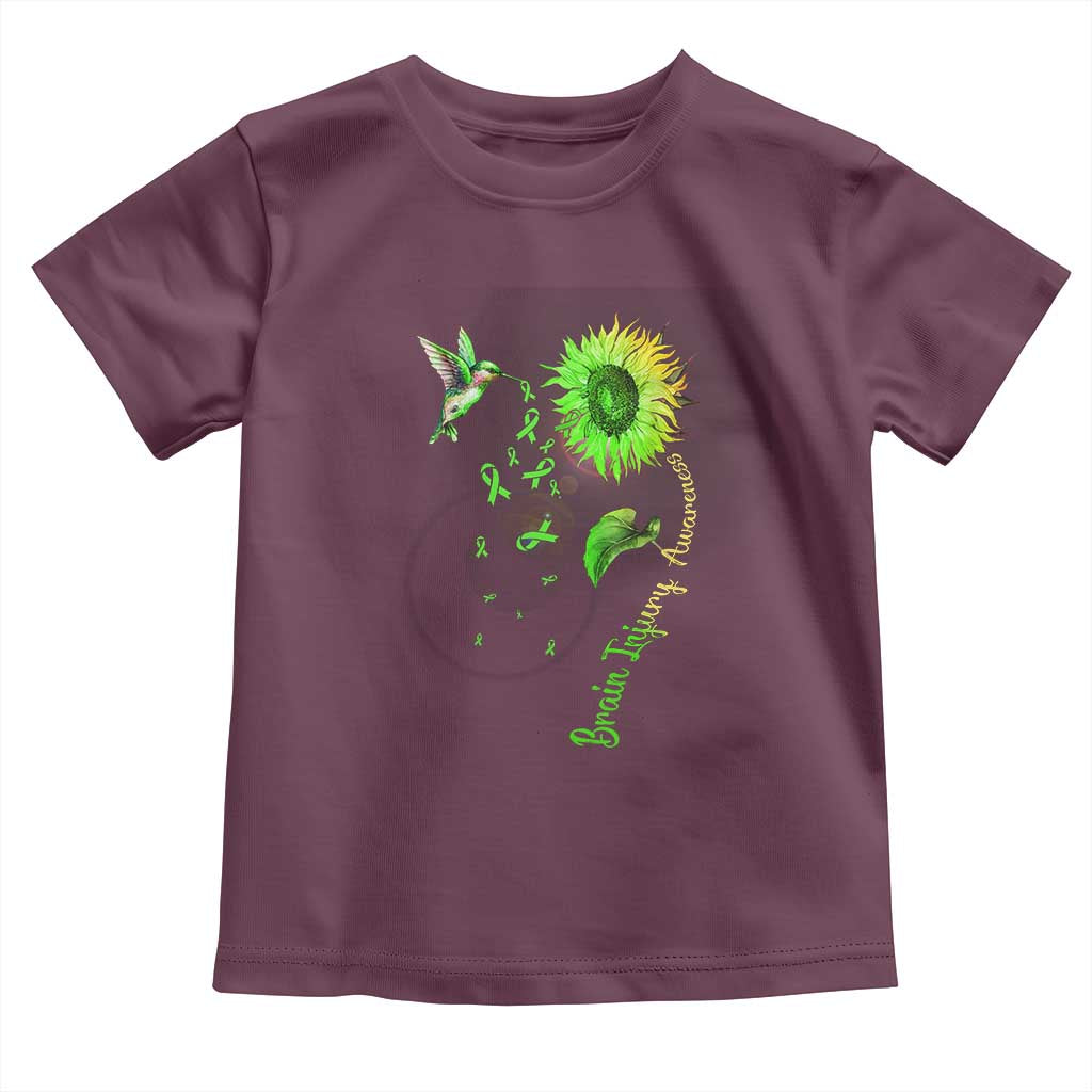 Traumatic Brain Injury Awareness Toddler T Shirt Sunflower Hummingbird
