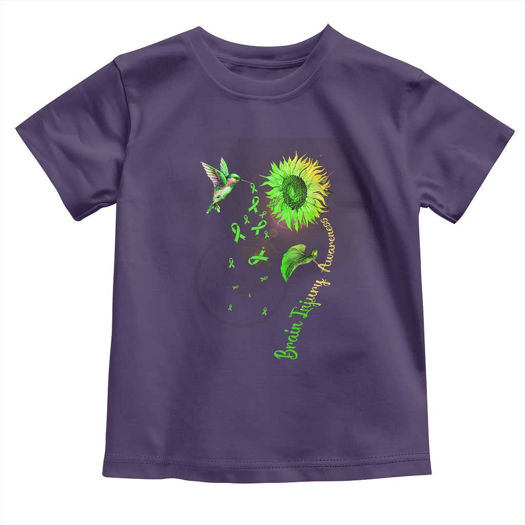 Traumatic Brain Injury Awareness Toddler T Shirt Sunflower Hummingbird