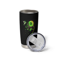Traumatic Brain Injury Awareness Tumbler Cup Sunflower Hummingbird