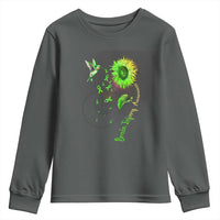 Traumatic Brain Injury Awareness Youth Sweatshirt Sunflower Hummingbird