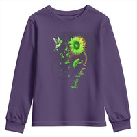 Traumatic Brain Injury Awareness Youth Sweatshirt Sunflower Hummingbird
