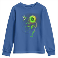 Traumatic Brain Injury Awareness Youth Sweatshirt Sunflower Hummingbird