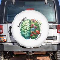 Traumatic Brain Injury Awareness Spare Tire Cover TBI Warrior Green Floral Brain