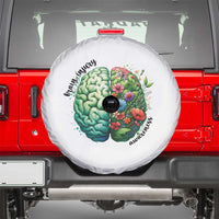Traumatic Brain Injury Awareness Spare Tire Cover TBI Warrior Green Floral Brain