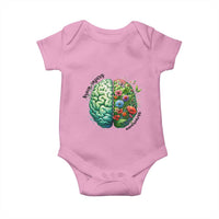 Traumatic Brain Injury Awareness Baby Onesie TBI Warrior Green Floral Brain