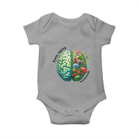 Traumatic Brain Injury Awareness Baby Onesie TBI Warrior Green Floral Brain