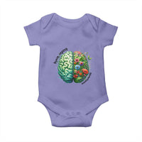 Traumatic Brain Injury Awareness Baby Onesie TBI Warrior Green Floral Brain