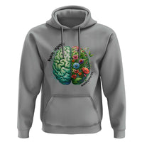 Traumatic Brain Injury Awareness Hoodie TBI Warrior Green Floral Brain