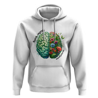 Traumatic Brain Injury Awareness Hoodie TBI Warrior Green Floral Brain