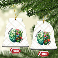Traumatic Brain Injury Awareness Ceramic Ornament TBI Warrior Green Floral Brain - Wonder Print Shop