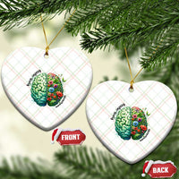 Traumatic Brain Injury Awareness Ceramic Ornament TBI Warrior Green Floral Brain - Wonder Print Shop