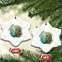 Traumatic Brain Injury Awareness Ceramic Ornament TBI Warrior Green Floral Brain - Wonder Print Shop