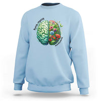 Traumatic Brain Injury Awareness Sweatshirt TBI Warrior Green Floral Brain