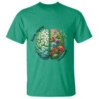 Traumatic Brain Injury Awareness T Shirt TBI Warrior Green Floral Brain