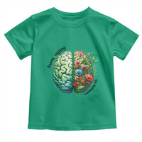 Traumatic Brain Injury Awareness Toddler T Shirt TBI Warrior Green Floral Brain