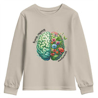 Traumatic Brain Injury Awareness Youth Sweatshirt TBI Warrior Green Floral Brain