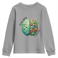 Traumatic Brain Injury Awareness Youth Sweatshirt TBI Warrior Green Floral Brain