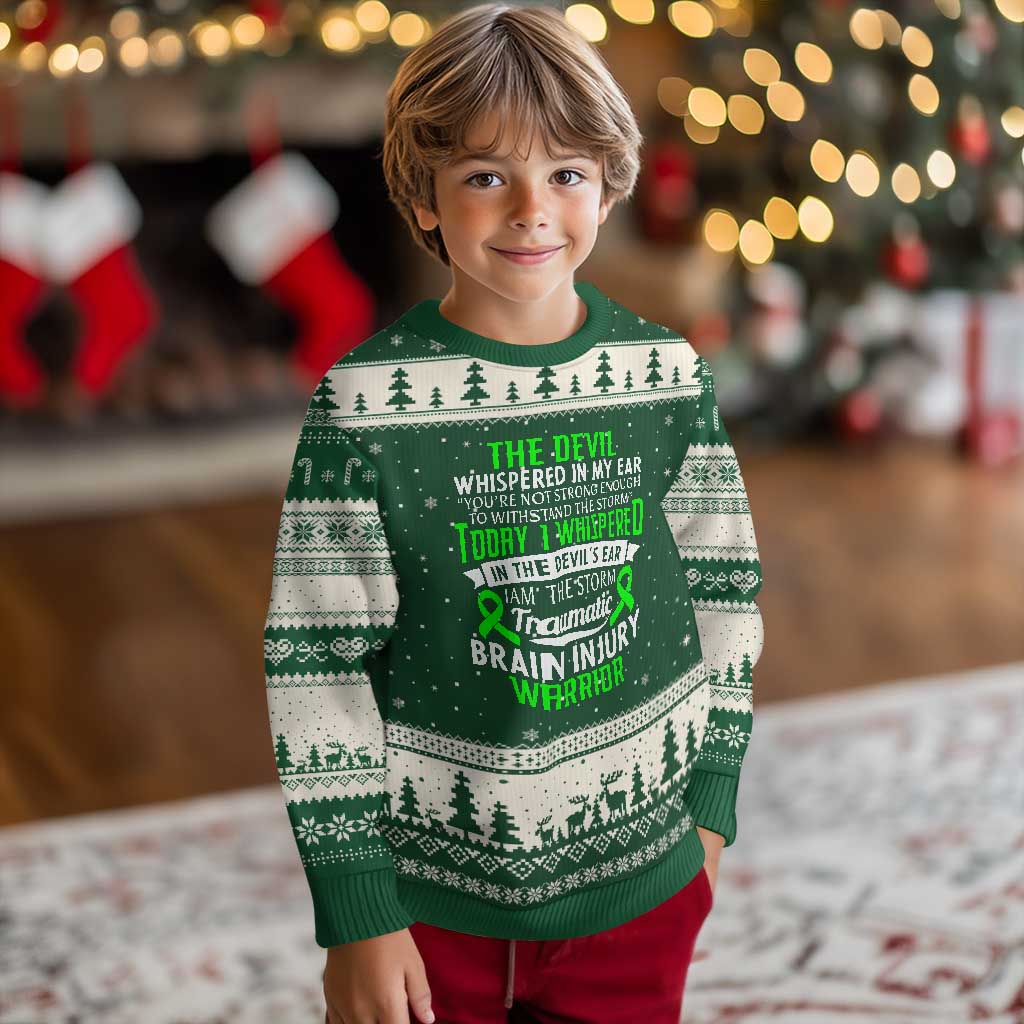 Traumatic Brain Injury Awareness Ugly Christmas Sweater TBI Warrior I Am The Storm - Wonder Print Shop