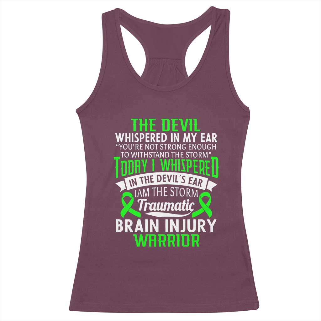 Traumatic Brain Injury Awareness Racerback Tank Top TBI Warrior I Am The Storm