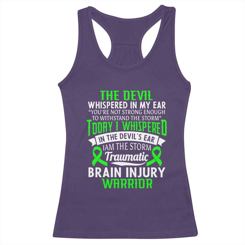 Traumatic Brain Injury Awareness Racerback Tank Top TBI Warrior I Am The Storm