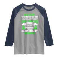 Traumatic Brain Injury Awareness Raglan Shirt TBI Warrior I Am The Storm