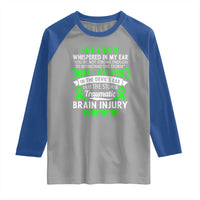 Traumatic Brain Injury Awareness Raglan Shirt TBI Warrior I Am The Storm