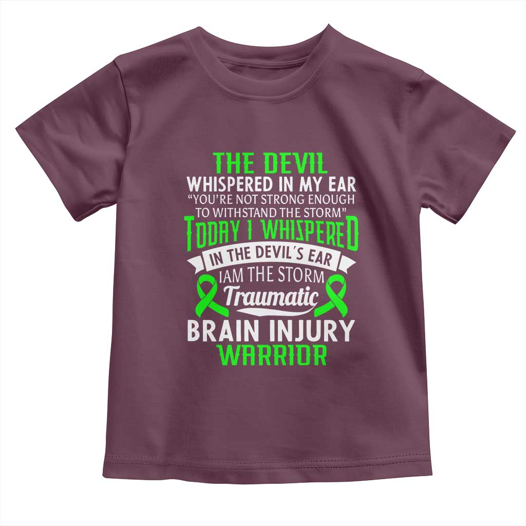 Traumatic Brain Injury Awareness Toddler T Shirt TBI Warrior I Am The Storm