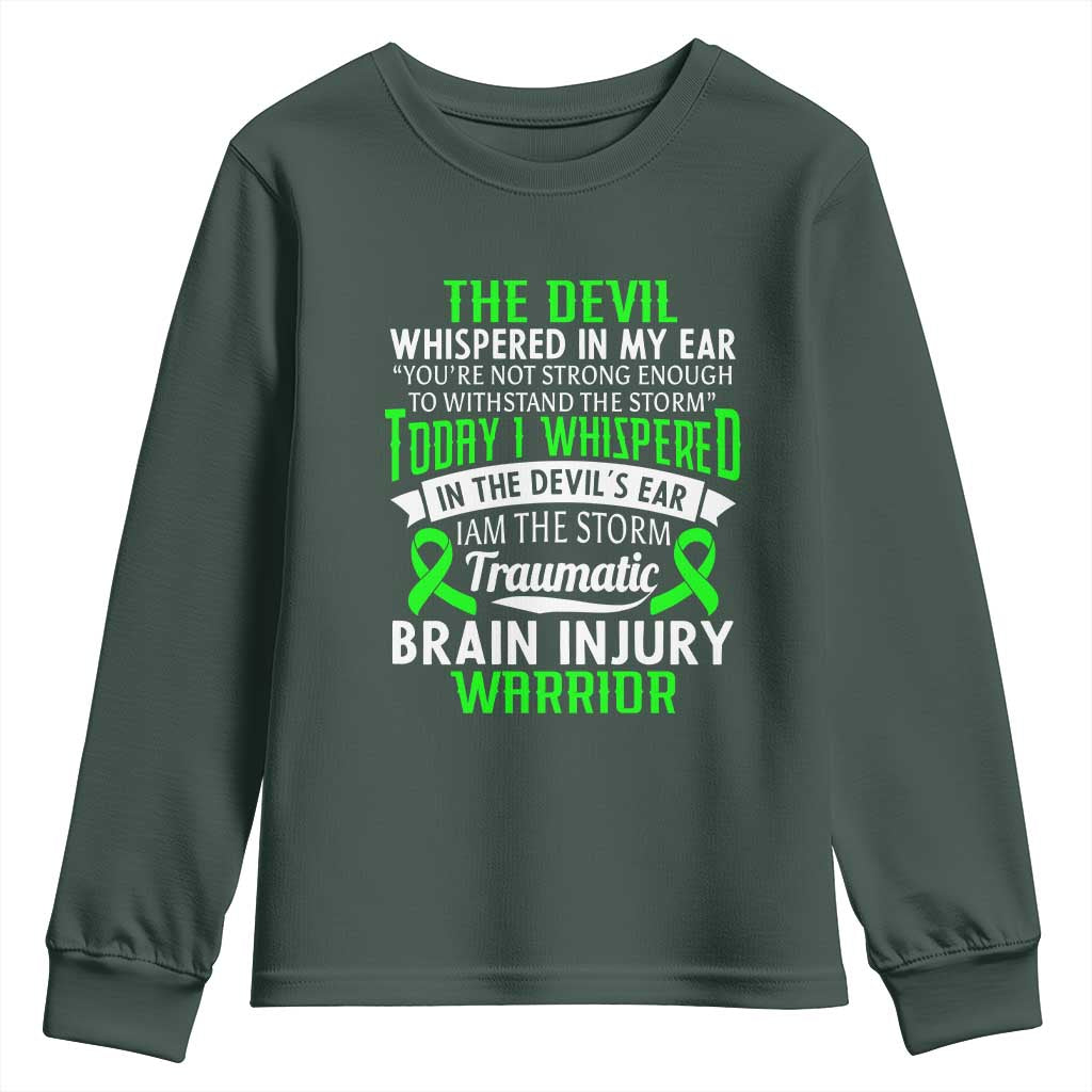 Traumatic Brain Injury Awareness Youth Sweatshirt TBI Warrior I Am The Storm