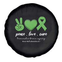 Traumatic Brain Injury Awareness Spare Tire Cover Peace Love Cure TBI Warrior