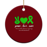 Traumatic Brain Injury Awareness Ceramic Ornament Peace Love Cure TBI Warrior - Wonder Print Shop