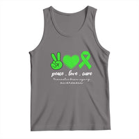 Traumatic Brain Injury Awareness Tank Top Peace Love Cure TBI Warrior