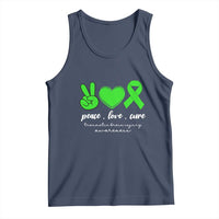 Traumatic Brain Injury Awareness Tank Top Peace Love Cure TBI Warrior