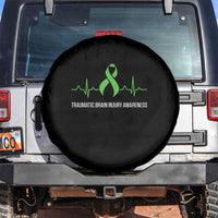 Traumatic Brain Injury Awareness Spare Tire Cover TBI Warrior Heartbeat Green Ribbon