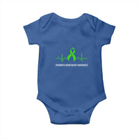 Traumatic Brain Injury Awareness Baby Onesie TBI Warrior Heartbeat Green Ribbon