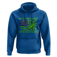 Traumatic Brain Injury Awareness Hoodie Not All Wounds Are Visible TBI Warrior American Flag