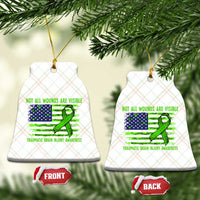 Traumatic Brain Injury Awareness Ceramic Ornament Not All Wounds Are Visible TBI Warrior American Flag - Wonder Print Shop