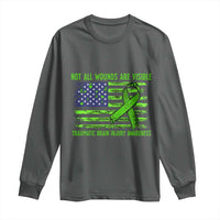 Traumatic Brain Injury Awareness Long Sleeve Shirt Not All Wounds Are Visible TBI Warrior American Flag
