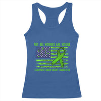 Traumatic Brain Injury Awareness Racerback Tank Top Not All Wounds Are Visible TBI Warrior American Flag