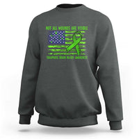 Traumatic Brain Injury Awareness Sweatshirt Not All Wounds Are Visible TBI Warrior American Flag