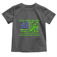 Traumatic Brain Injury Awareness Toddler T Shirt Not All Wounds Are Visible TBI Warrior American Flag