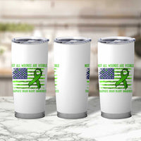 Traumatic Brain Injury Awareness Tumbler Cup Not All Wounds Are Visible TBI Warrior American Flag